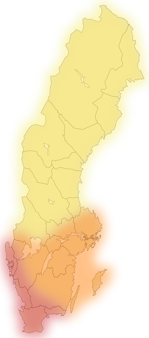 Karta som visar riskerna för spridning av blåtunga