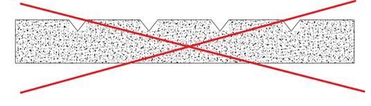 Betonggolv med spår sett från sidan