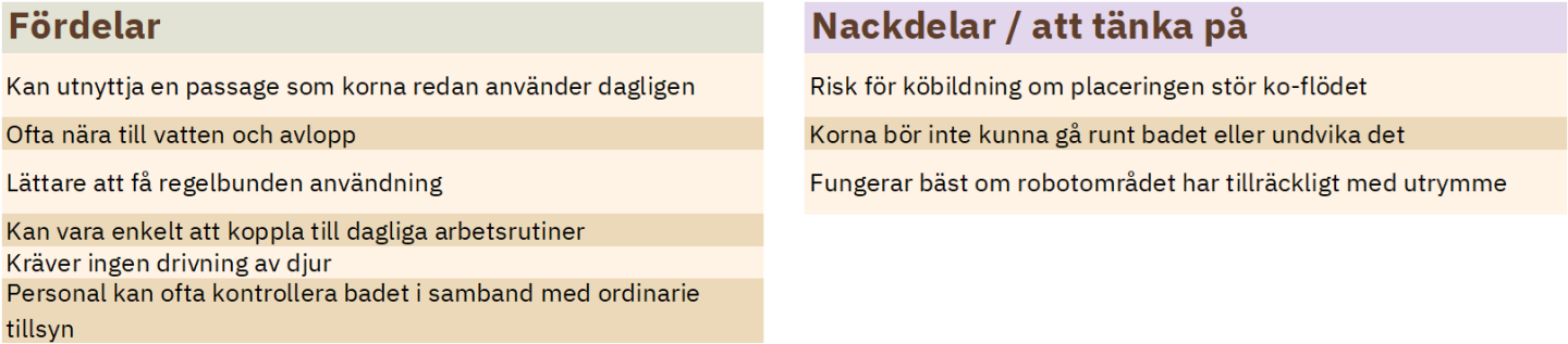 Tabell för- och nackdelar