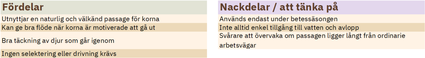 Tabell för och nackdelar
