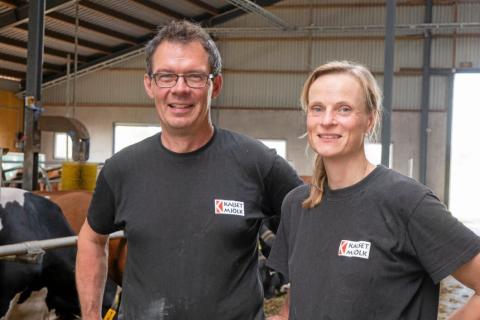 Kalset mjölk närbild ägare