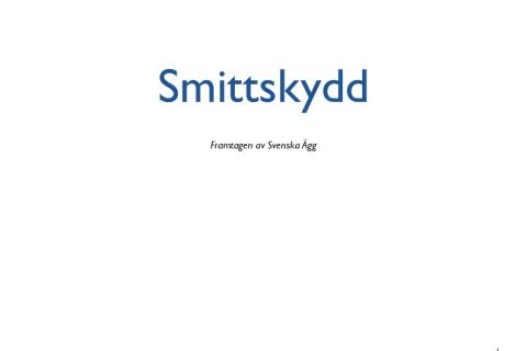 Framsidan av smittskyddspärm, text 'Smittskydd'