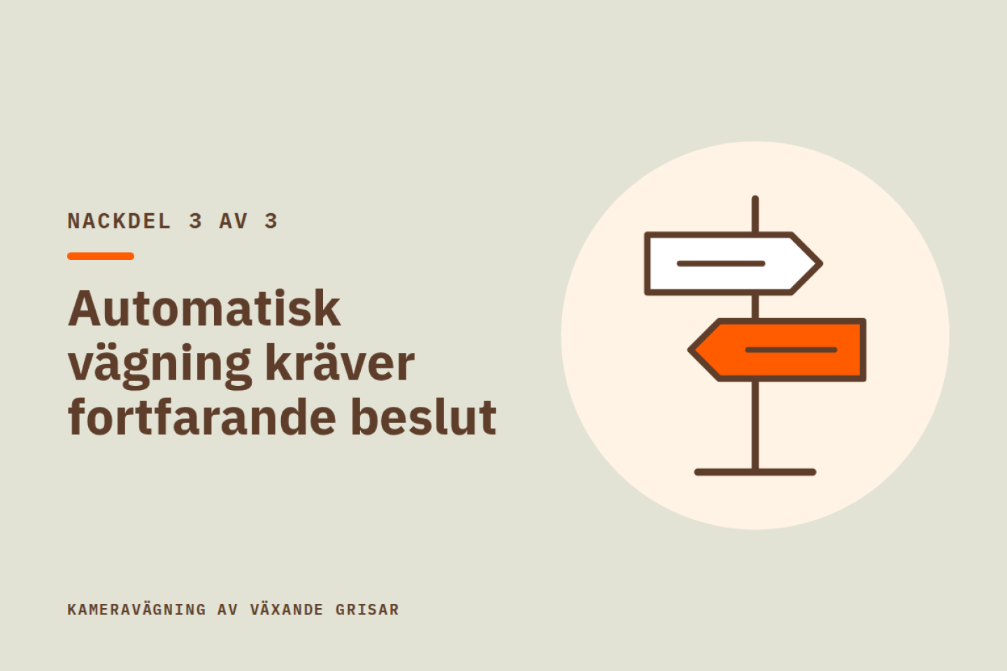 Nackdel 3 av 3: Automatisk vägning kräver fortfarande beslut. Illustration av en vägvisare med två riktningar.